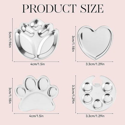 4 Pack Mini Nail Art Palette, Nail Polish Palette, Finger Rings Metal Manicure Palettes Tools, Gel Palettes Manicure for Nails Art Display