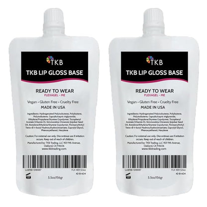 TKB Lip Gloss Base (Flexagel ME)| Clear Lip Gloss Base for DIY Lip Gloss| Ready-to-Wear| Moisturizing, High Shine, Crystal Clear, Vegan, Gluten and Cruelty free| Made in USA (5.5 Ounce (Pack of 2))