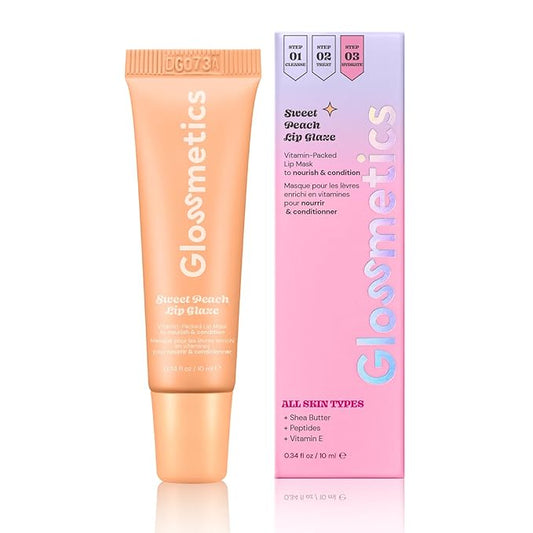 Glossmetics Sweet Peach Lip Glaze - Overnight Lip Mask for Dry Lips. Fruit Butter Lip Mask, Hydrating and Moisturizing Lip Balm for Soft, Smooth Lips. Peach, 10ml