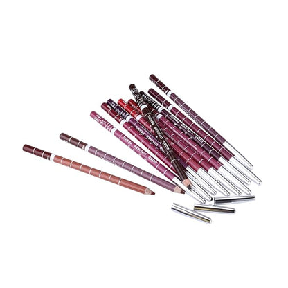 12pcs Lip Liner Pencil Set for Women Professional Makeup Lipliners for Daily Use Long-lasting Lip Makeup Kit