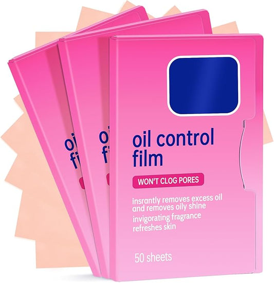 3 Packs Oil Blotting Sheets for Face (150 Sheets) - Oil Absorbing Blotting Papers for Oily Skin, Makeup-Friendly & Portable Oil Wipes