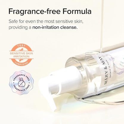 Mary&May Rice Glutathione LHA Cleansing Oil - Deep Pore Cleansing, Blackhead & Whitehead Removal - Korean Makeup Remover with Rice Bran Oil, Gentle Exfoliation, Clean Beauty, 6.76 fl.oz.