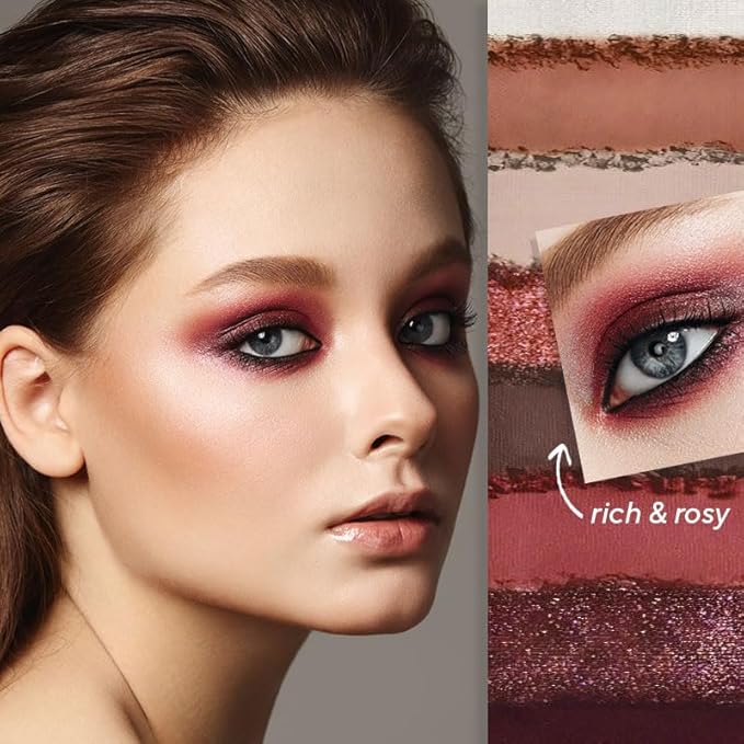 Mirabella True to You Metallic Eye Makeup Palette - 18 Colors of Talc Free Eyeshadow Primer Included & Highly Pigmented Eyeshadow Palette Kit w/Matte & Shimmer Shades - Buff
