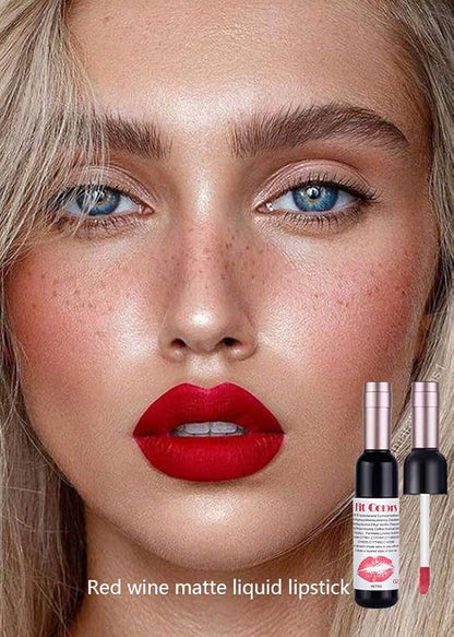 3Pcs Wine Bottle Lip Tint Stain, Matte Liquid Lipstick Lip Gloss Set for Women, Long Lasting Lip Stain Wine Lip Tint, #1#2#6