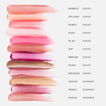 Saie Glossybounce - Hydrating Lip Gloss and Tinted Lip Oil Hybrid with Hyaluronic Acid & Jojoba Oil for Non-Sticky, Ultra-Shiny, Plump & Soft Lips - Everyday Makeup Essential - Burst (.17 oz)