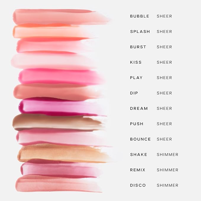 Saie Glossybounce - Hydrating Lip Gloss and Tinted Lip Oil Hybrid with Hyaluronic Acid & Jojoba Oil for Non-Sticky, Ultra-Shiny, Plump & Soft Lips - Everyday Makeup Essential - Splash (.17 oz)