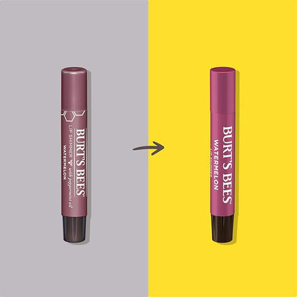 Burt’s Bees Lip Shimmer Watermelon; Warm, Luminescent Color; High Impact, Instant Moisture; with Shea and Cocoa Butters; 100% Natural Origin; 4 Tube, 0.09 Oz. (Packaging May Vary)