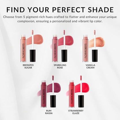 Flori Roberts Luscious Lip Lacquer, Vibrant Lip Gloss Makeup for Women of Color or Deeper Skin Tones, Non-Sticky, Long Wear High Shine Finish