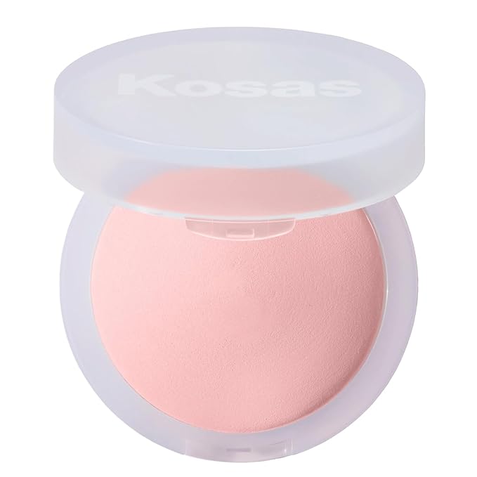 Kosas Cloud Set Face Brightening Powder - Pressed Brightening Powder, Smooths Shine Controll, Coverage for Dark Undereye & Uneven Skin - Lightweight Setting Powder - Candy (Sheer Brightening Pink)