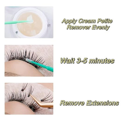 Cream Eyelash Extension Remover 10g Low Irritation for Sensitive Skin, Eyelash Glue Remover Removal Fast Dissolution Lash Tech Supplies for Professional and Salon Use Only (Peach)