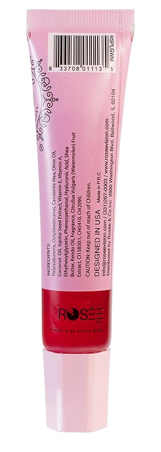 ROSÉE & CO Rosee Lip Gloss Vegan & Cruelty Free Treatment, Professional Make up, Long Lasting Glossy with Shea Butter, Moisturize, Protect & Smooth, High Shine, Non-Sticky (j. Watermelon, 0.5)