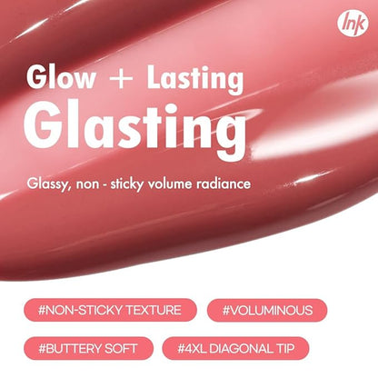Peripera Ink Glasting Lip Gloss, Non-Sticky, Gloss Shine, 4XL Wand for Easy Application, Korean Lip Gloss, Fuller Looking Lips, Buttery Soft, Long Lasting Lip (016 ALL THAT BERRY)