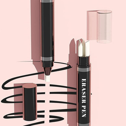 2Pcs Makeup Remover Pen Quick Fix Cleanser Eraser Pen Correct Makeup Mistakes Corrector Pen for Eyes Lips Face Correction Eyeliner Lipstick Mascara Fixer with 3 Replacement Heads