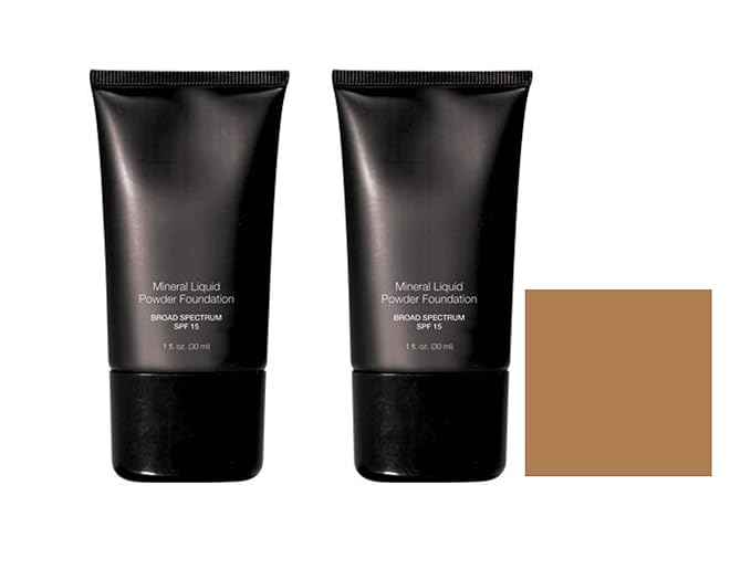 Mineral Liquid Powder Foundation Broad Spectrum SPF 15 Pack of 2 (Warm Nude)