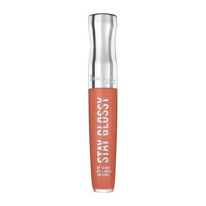 Rimmel London Stay Glossy, 465 Melon-Air, Lip Gloss, Non-Sticky, Color and Shine, Up To 6-Hour Wear, Precise Applicator, 0.18oz