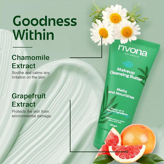 Makeup Cleansing Balm | Gently Removes Make-Up & Hydrates | Removes Excess Oil & Dirt enriched with 12 Active herbs |All Skin types |100G