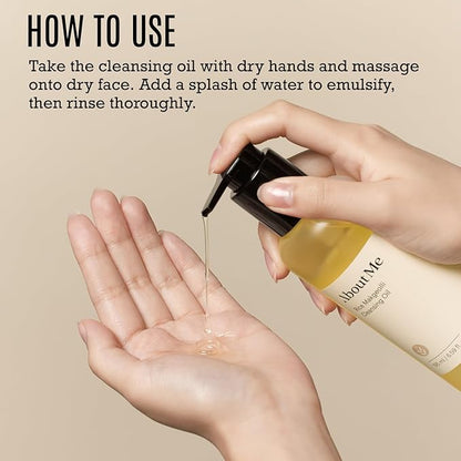 About Me Rice Makgeolli (Rice Wine) Cleansing Oil, K-Beauty Deep Cleansing Oil with Korean Rice Wine Extract, Gentle Daily Makeup Remover for All Skin Types (195ml/6.59 fl.oz)