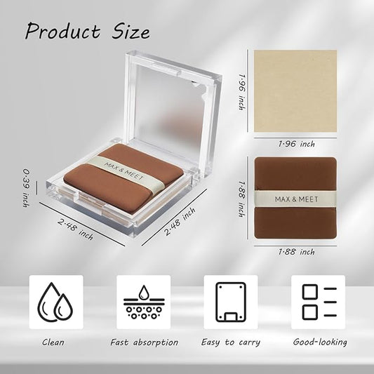200 Face Oil Blotting Sheets with Mirror Travel Box& Puff, Linen Fiber Gentle Oil Control Film Not Destroy Base Makeup Face Oil Absorbing Sheets (Bamboo Charcoal, Box+Refill total 200 sheets)