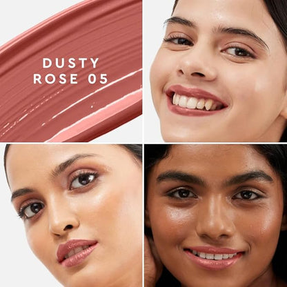 Super Butter Lip Lacquer, Dusty Rose (Matte Nude Peach), 5 ml, Long Lasting Lip Gloss, Intense Colour, Hi-shine, Vegan, No Paraben, Non Toxic, Hydrating Liquid lipstick for Moisturizing Lip