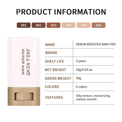 Beauty Balm Serum Boosted Skin Tint Concealer, Brightens, Hydrates, Conceale & Smooths Full Coverage Concealer Balm, Even Skin Tone Portable Moisturizing Essence Stick (# 01, 0.63 oz)