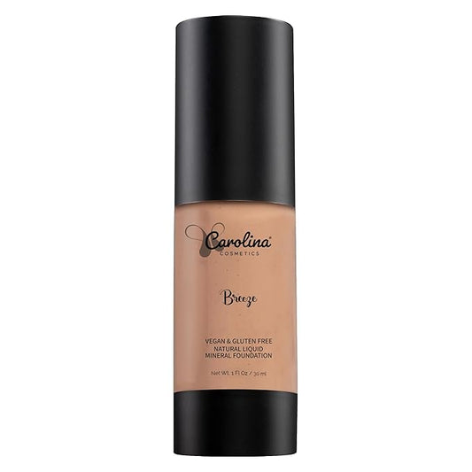 Foundation in Breeze Shade Plant-Based - Hydrating, Pore-Minimizing & Buildable Coverage - Vegan, Non-GMO, Paraben-Free - 1oz