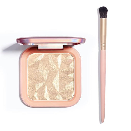 ELESSY Highlighter Makeup Palette,Highlighter Palette Long Lasting Face illuminator Makeup Palette Shimmer Highlighter Powder Suit All Skin Tones-TWILIGHT GLOW(2pcs)
