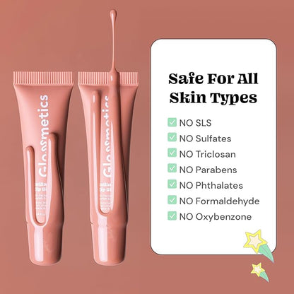 Glossmetics Vanilla Latte Lip Glaze - Overnight Lip Mask for Dry Lips. Fruit Butter Lip Mask, Hydrating and Moisturizing Lip Balm for Soft, Smooth Lips. Vanilla Latte, 10ml