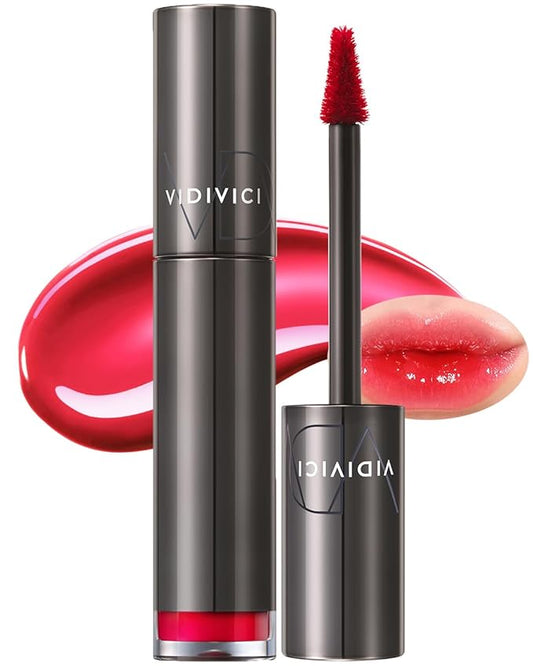 VIDIVICI Millennial Tint Glit - Transfer Proof Moisture Korean Lip Tint with Long-Lasting Color, Lightweight Water Jelly Texture, Hydrating & Smudge-Free Lip Stain, 0.13oz (06 IN JOY)