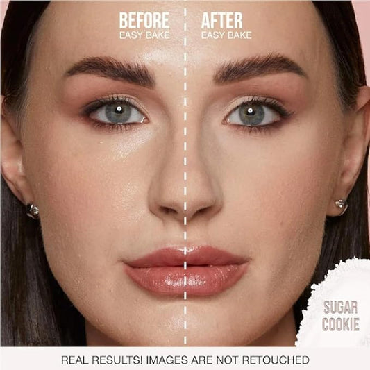H.U.D.A BEAUTY E- Bake Loose Baking & Setting Powder 0.71 oz / 20 g (Sugar Cookie, Standard) + Bonus Acne Patch (36 Pieces)