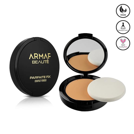 Armaf Beauté Parfaite Fix - Compact, Pressed Powder, Ultra Fine Powder, Blur Imperfections, 6 Shades To Choose | Beige