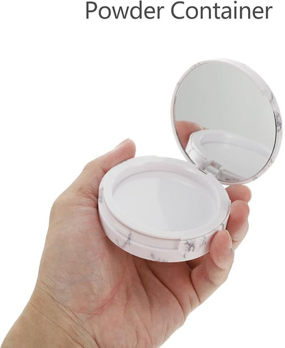 EXCEART Makeup Powder Container Pressed Powder Box 2Pcs Compact Cosmetic Powder Containers Makeup Empty Loose Powder Boxes (Assorted Color) Makeup Powder Puff