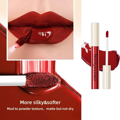 12Pcs Matte Liquid Lipstick Set, Dark Bright Red 24-hour Lip Gloss Kit Long-Lasting Waterproof Lip Stain Non-Stick Cup Not Lipgloss Set for Women