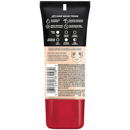 L'Oreal Paris Cosmetics Makeup Infallible Pro-Matte Liquid Longwear Foundation, True Alabaster, 1 fl oz.