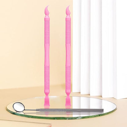 Libeauty Pink Eyelash Lift Tool, Lash Extension Supplies Metal Makeup Mirror, Lash Lifting Applicator Brush Needle for Salon or Home Use