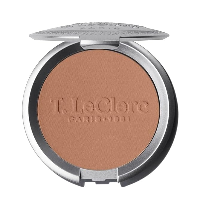 T.LeClerc Rice Compact Powder – Anti-Aging Pressed Powder with Brown Rice Ferment – Long-Lasting Natural Matte Finish – Moisturizing | Non-Comedogenic Face Powder (DORÉ, 9G)