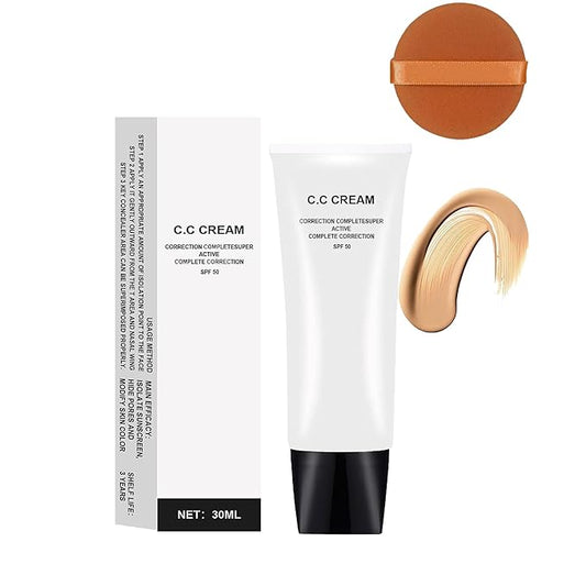 Cc Cream Skin Tone Adjusting CC Cream SPF 50, Colour Correcting Self Adjusting for Mature Skin, Pre-makeup Primer Moisturizing Skin, Natural Color-1.01 oz (1pcs)