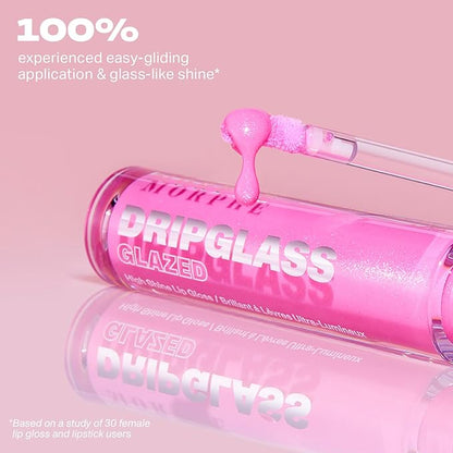 Morphe Dripglass High Shine Lip Gloss - Glazed, Semi-Sheer & Nourishing Lip Makeup - Buildable Formula Infused with Plant-Derived Squalane & Vitamin E - Opalescent Orchid (0.13 oz)