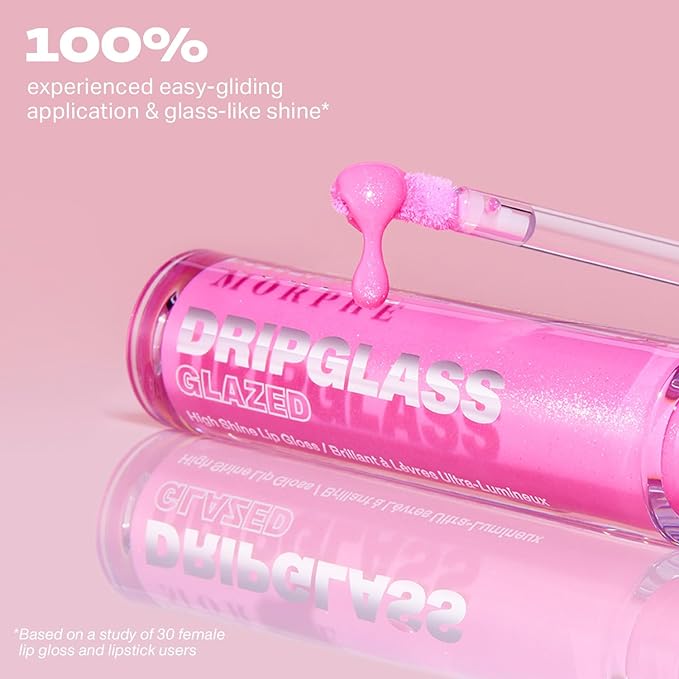 MORPHE Dripglass High Shine Lip Gloss - Glazed, Semi-Sheer & Nourishing Lip Makeup - Buildable Formula Infused with Plant-Derived Squalane & Vitamin E - So Transparent (0.13 oz)