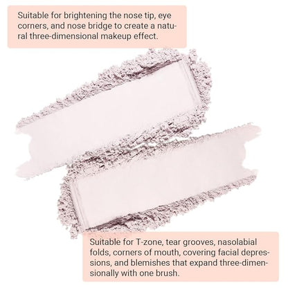 3 IN 1 Brown Nude Face Highlight Bronzer Powder Palette for Face Cheeks Contour Brightening, Buildable Matte Coverage Natural Makeup,Ultra Sculpt Nose Shadow Eyeshadow Primer-Pink