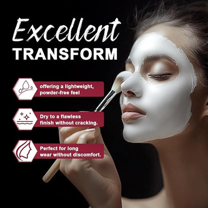 White Foundation Goth makeup,Full Coverage color changing foundation,liquid,creamy, waterproof, long-lasting makeup for Goth Clown Make up, Daily,Cosplay, Dramatic, Halloween Makeup