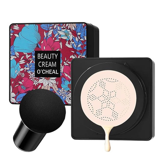 GL-Turelifes Mushroom Head Air Cushion CC Cream Foundation Water Feeling Flawless BB Cream Moisturizing Oil Control,lightweight & Smoothing Natural Face Concealer (F-01 Ivory, 0.53 Oz)