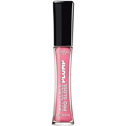 L'Oreal Paris Infallible Pro Gloss Plump Lip Gloss with Hyaluronic Acid, Long Lasting Plumping Shine, Lips Look Instantly Fuller and More Plump, Gleam, 0.21 fl. oz.