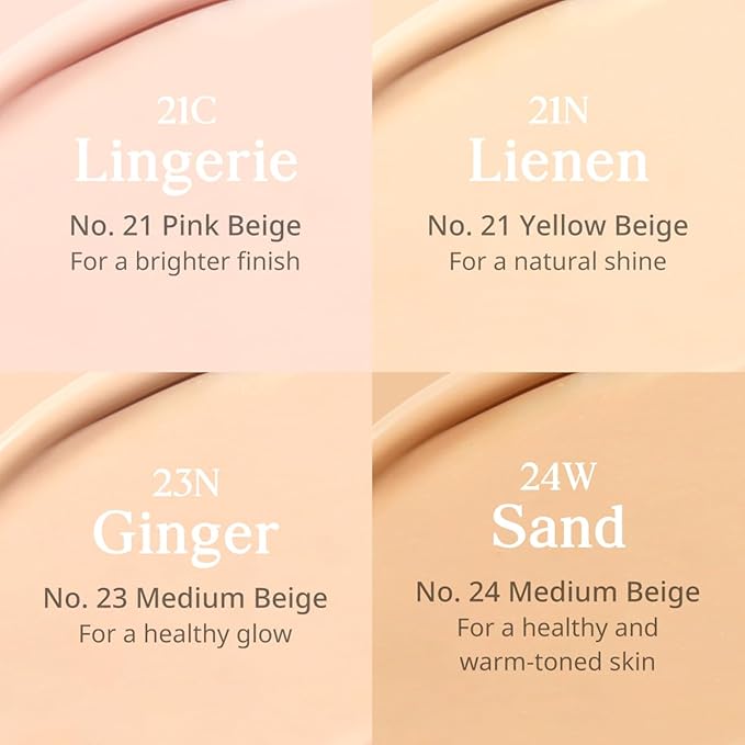 CLIO Kill Cover Mesh Glow Cushion Foundation ([Refill Included] 15g*2, 21C LINGERIE), Glass Skin, Long-Lasting, Lightweight, Buildable Coverage, Glowy Skin Makeup