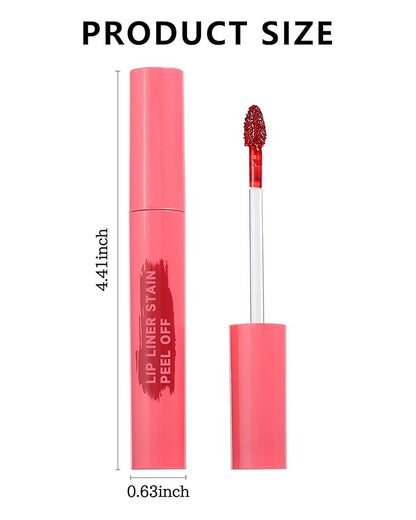 Peel Off Lip Liner Stain Set, 2Pcs Waterproof Lip Tattoo Peel Off Lip Tint Stain, Long Lasting Transfer-Proof Non Stick, Matte Finish High Pigmented Color Peel & Reveal Lips Gloss Makeup for Women-3,4