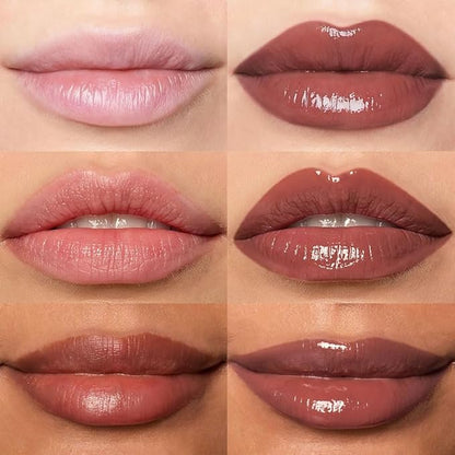 Hydrating Glow Lip Gloss Oil, Tinted Lip Plumper Lip Glosses Oil, Younger-Looking Lips Chocolate Scent, Non-Sticky Creamy Texture for Dry Lips, Brillo labial en aceite hidratante con brillo 10#