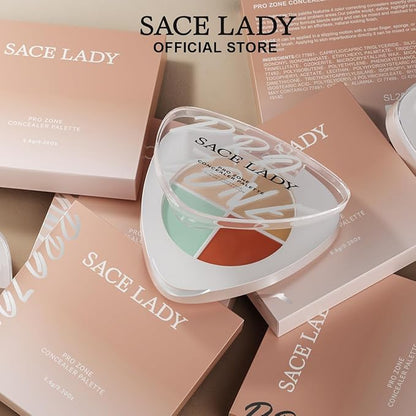 SACE LADY 4 in 1 Concealer Palette, 4 Colors Face Eye Brow Correcting Contour Cream Palette Full Covers Undereye Dark Circles, Blemishes, Redness (1pc concealer palette)