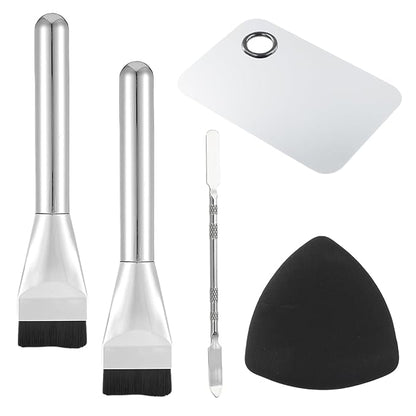 Make Up Spatula Tool Including Makeup Mixing Palette, Spatula Brush, Powder Puff, Color Stick, Makeup Accessories Set for Mixing and Save Cosmetics