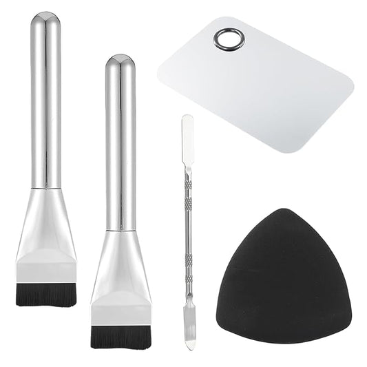 Make Up Spatula Tool Including Makeup Mixing Palette, Spatula Brush, Powder Puff, Color Stick, Makeup Accessories Set for Mixing and Save Cosmetics