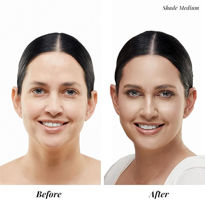 Jerome Alexander My Color 3PC Self Adjusting Full Coverage Foundation Makeup with Kabuki Brush and AirFinish Setting Spray (Medium)