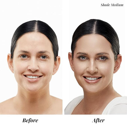 Jerome Alexander My Color 3PC Self Adjusting Full Coverage Foundation Makeup with Kabuki Brush and AirFinish Setting Spray (Light)